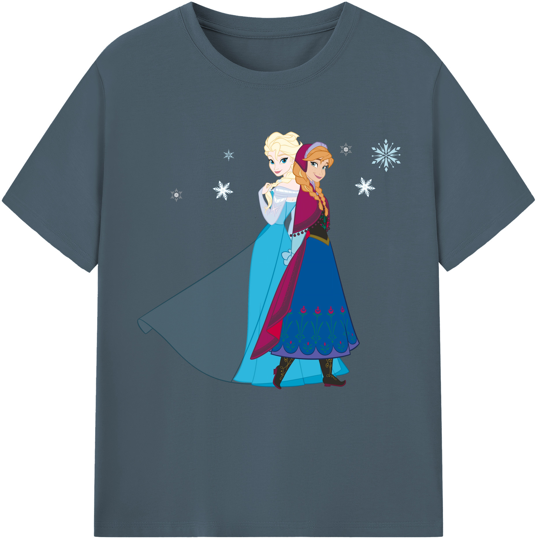 （画像用） アナと雪の女王 アンナ エルサ Frozen Anna Elsa 綿100％半袖Tシャツ（フロントプリント）